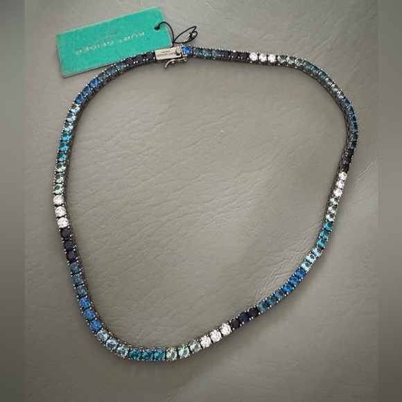 Kurt Geiger London Blue Ombré Tennis Necklace - Picture 6 of 7
